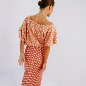 Never Fully Dressed Pink and Red Jacquard Tilly Dress